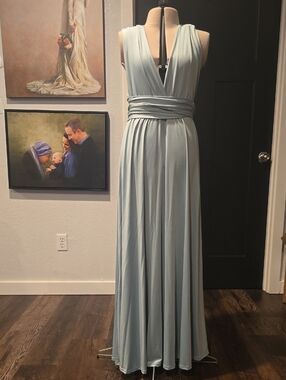 Convertible Wrap Maxi Dress in Soft Sage, "Infinity" dress, sz small